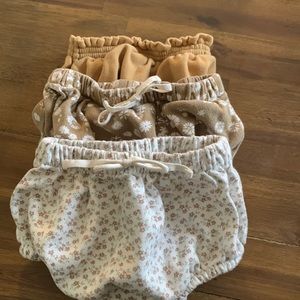 3 pairs baby bloomers size 6-12 months 2 pairs Jamie Kay one pair Quincy Mae